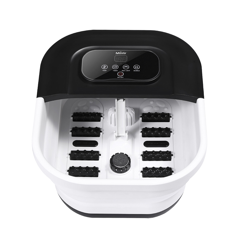 MZD-22B-2 500W 접이식 풋 스파 머신, 풋 릴렉스 마사지용 마사지 롤러 8개 포함